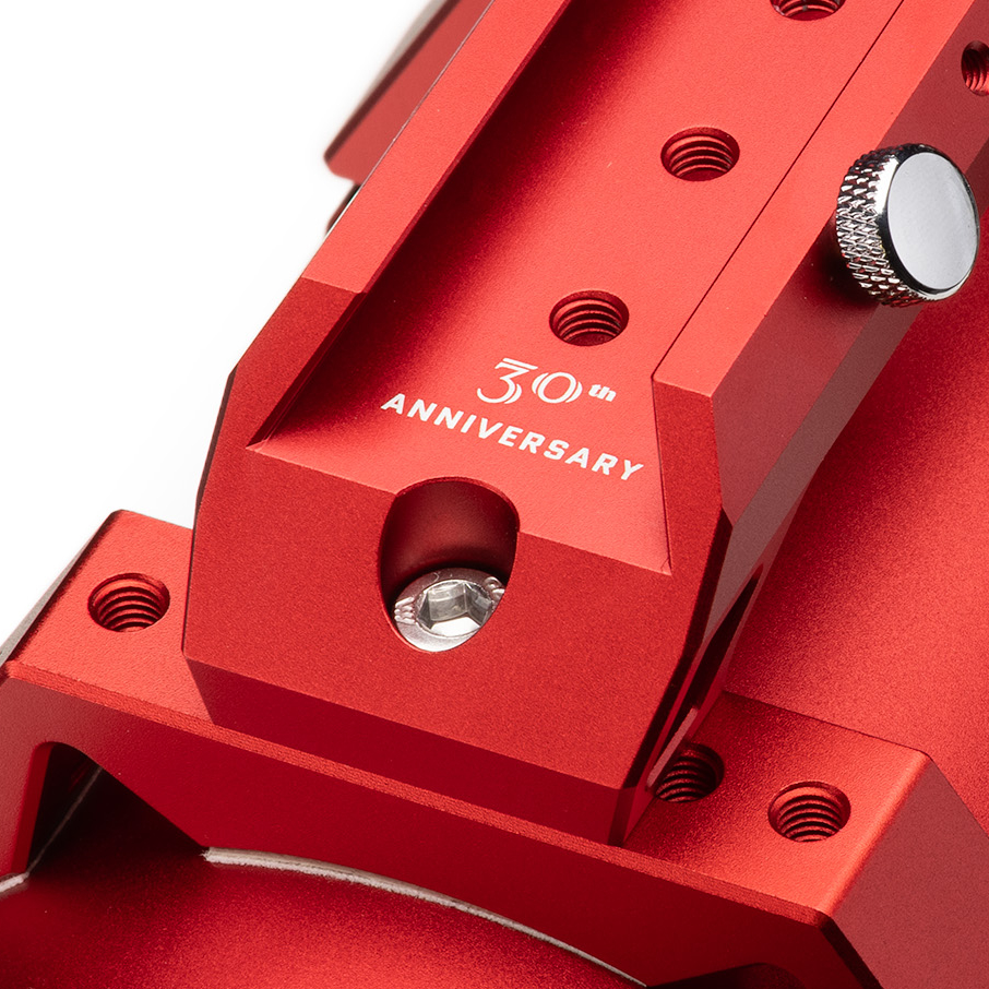 Highlighting the 30th Anniversary Logo on the handle