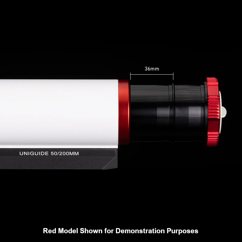 William Optics guidescope with a measurement shown for an extension