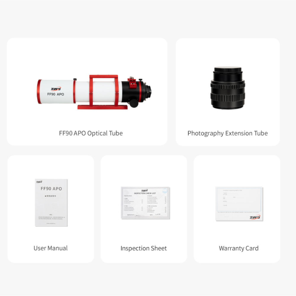 ZWO FF90 Packing List