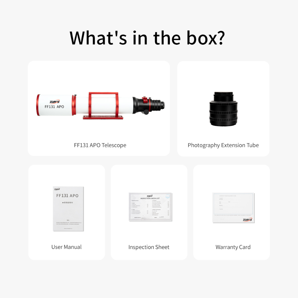 ZWO FF131 whats in the box