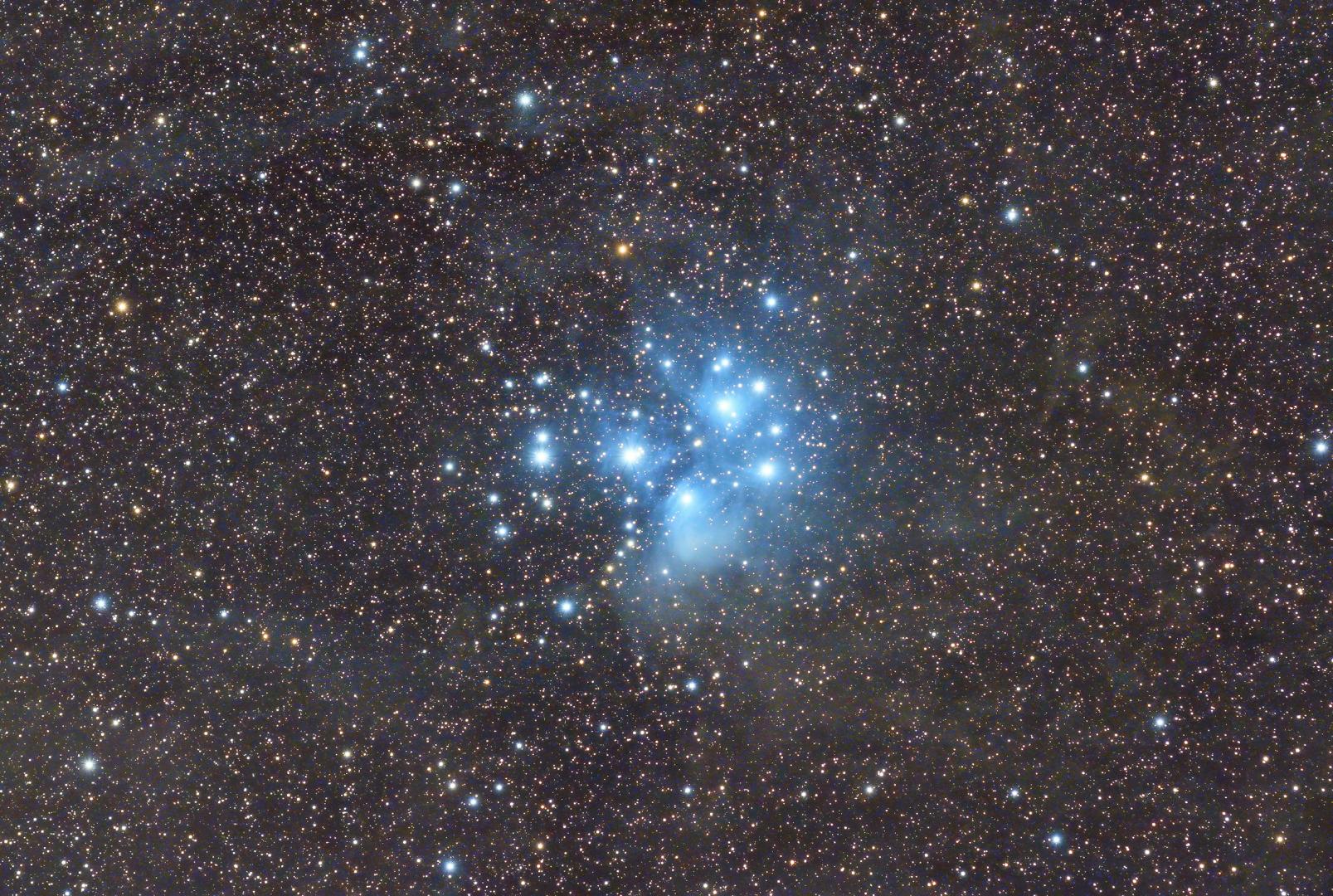The Pleiades Star Cluster in Taurus