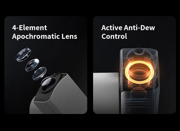 ZWO Seestar S30 Pro Smart Telescope Optical Design and Dew Heater