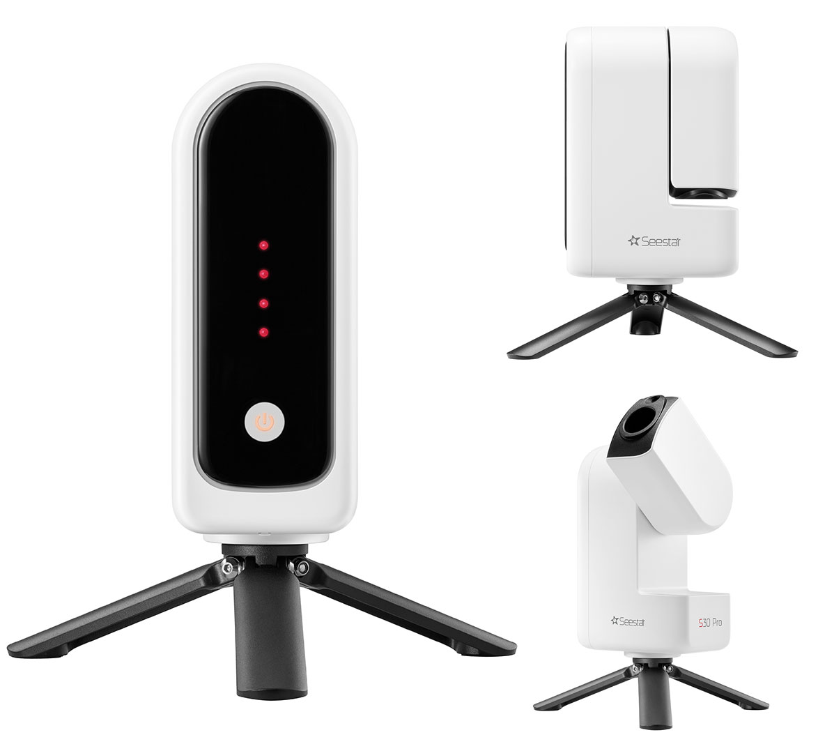 ZWO Seestar S30 Pro Smart Telescope at Different Angles