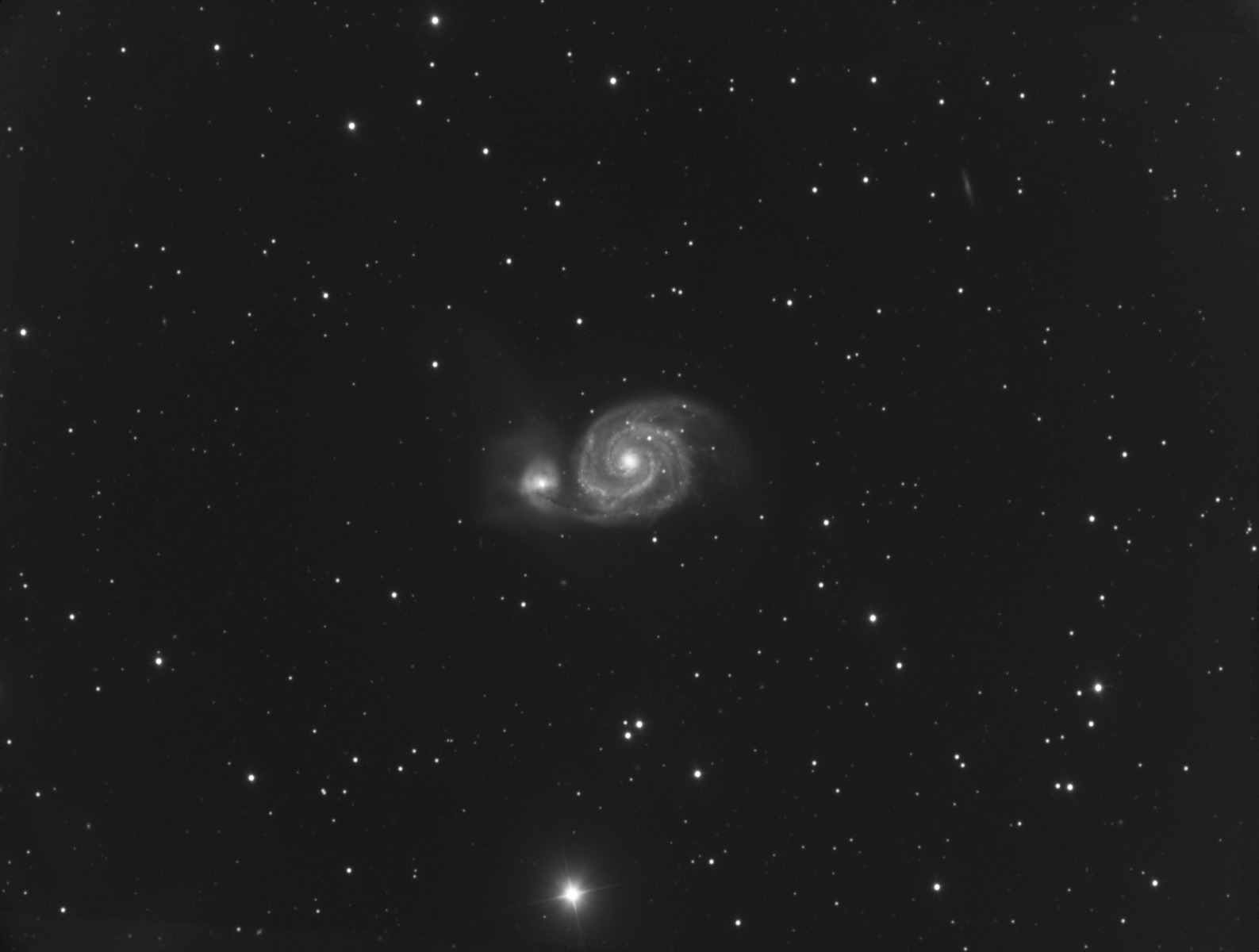 M51 with flat frames