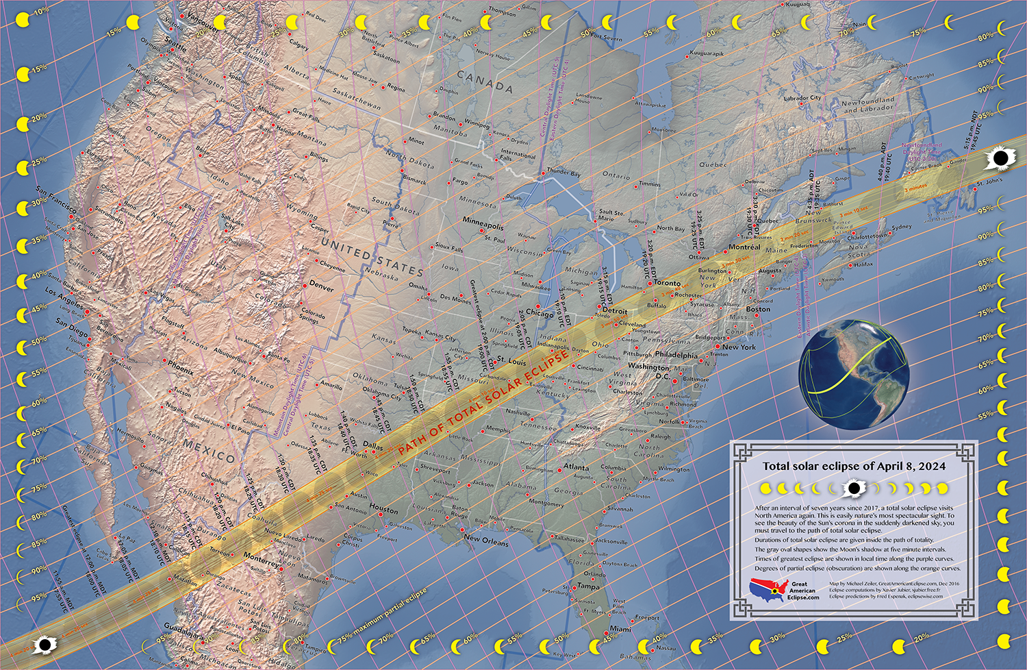 April 2024 Total Solar Eclipse Map