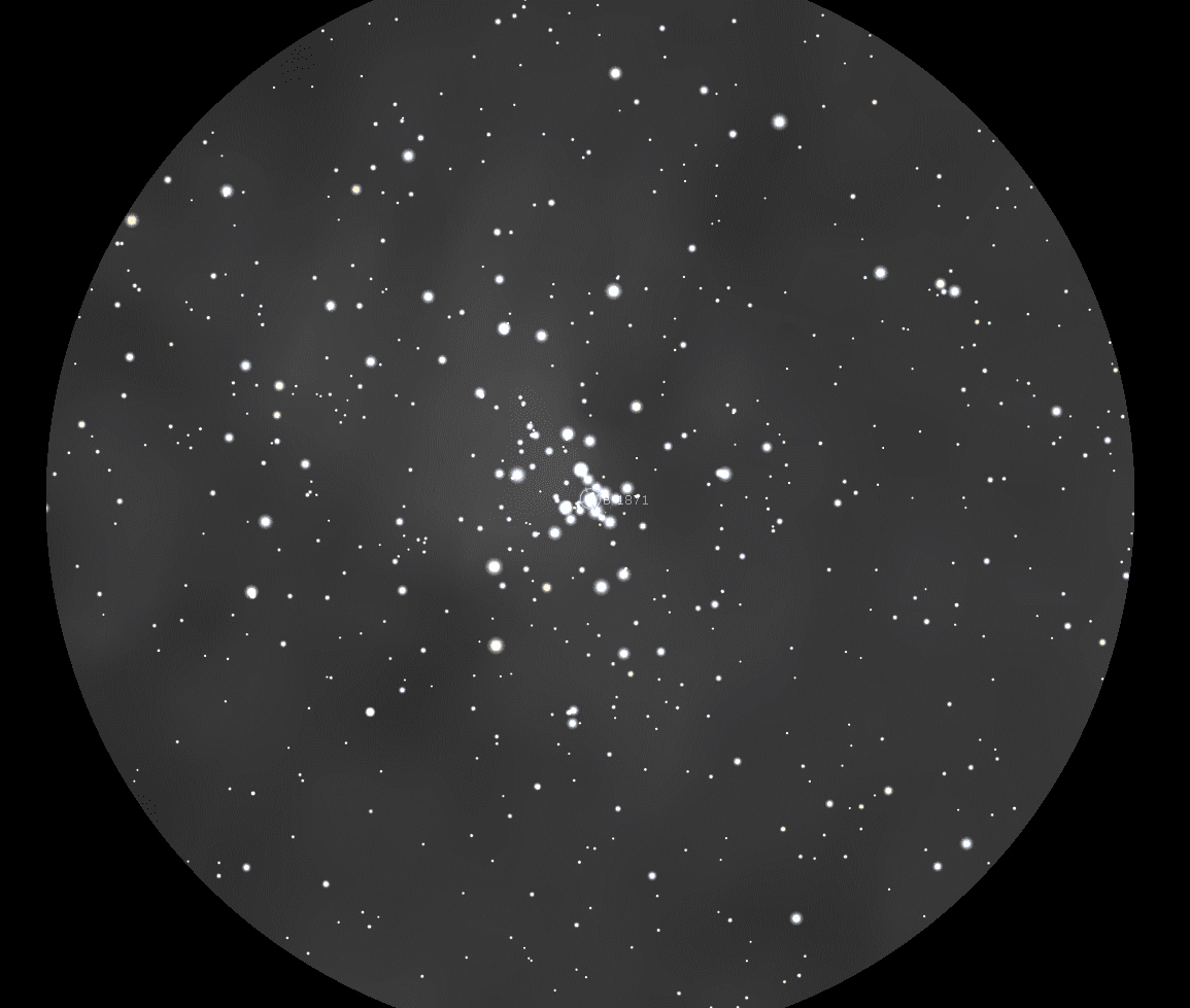 Star Cluster Through a Small Telescope