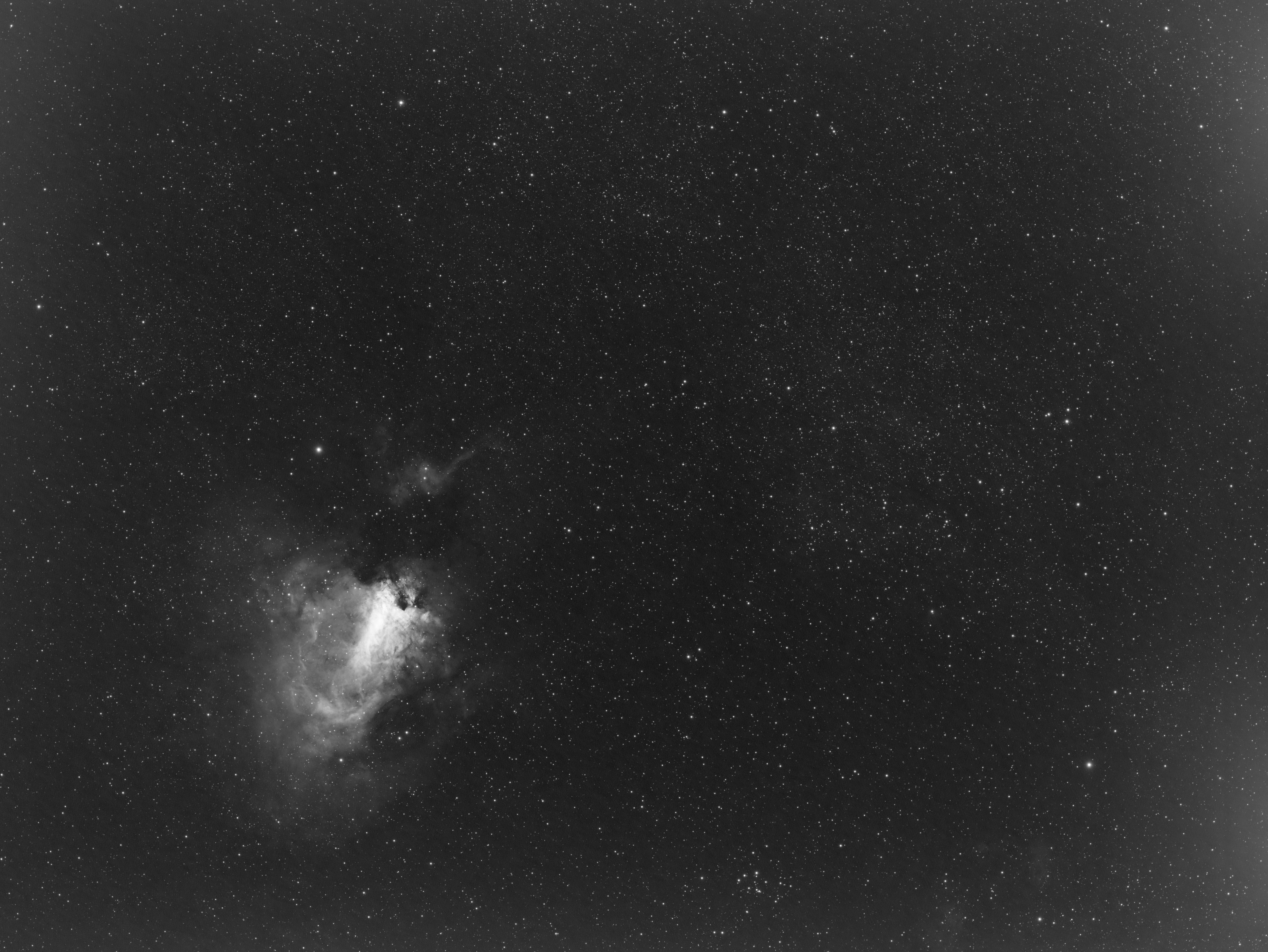 Image of the stars before calibration frames are applied