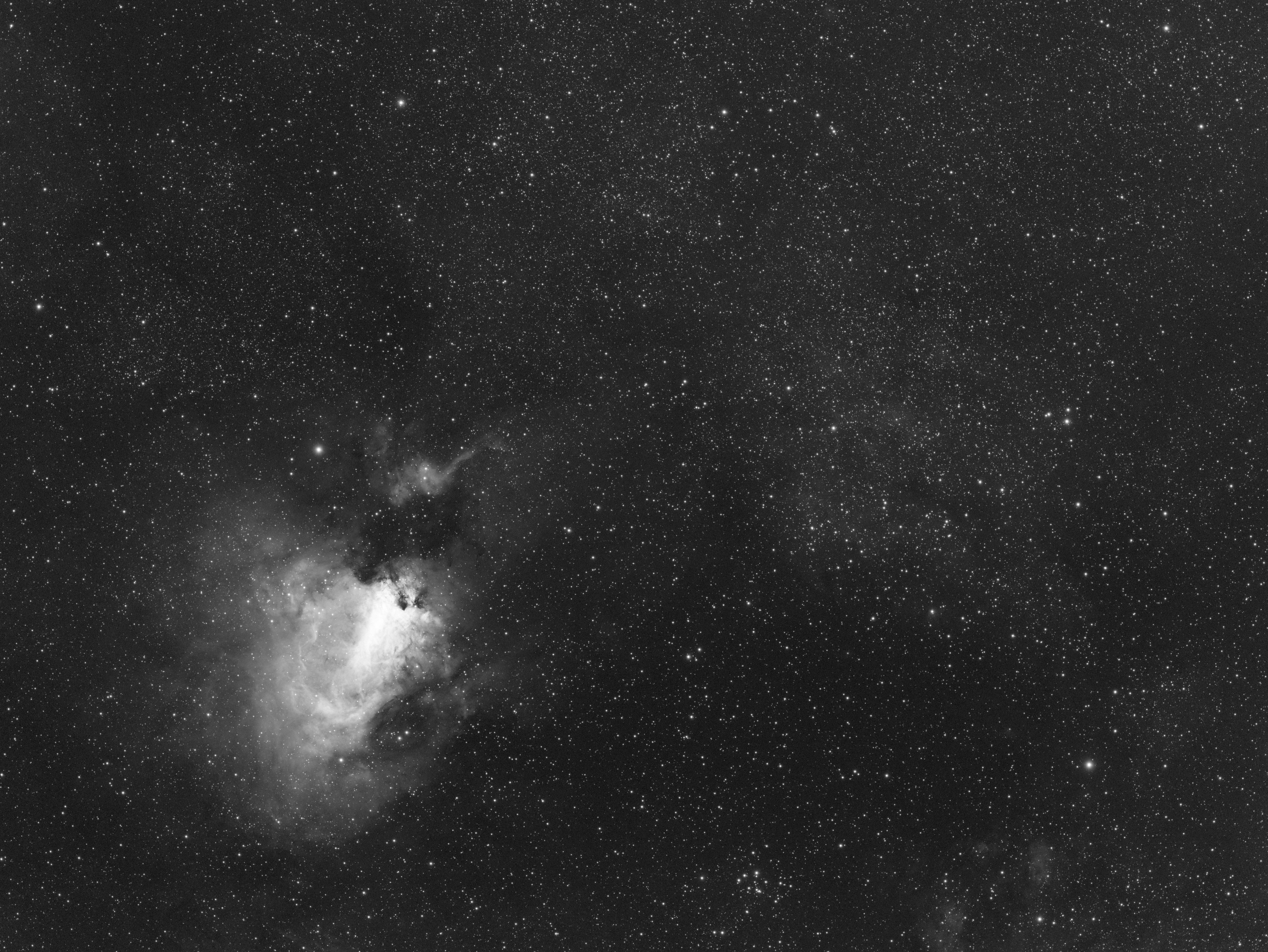 Image of the stars after calibration frames are applied