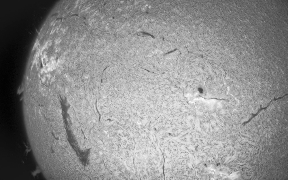 Close up of the Sun through the Sky-Watcher Heliostar 76Ha Solar Telescope