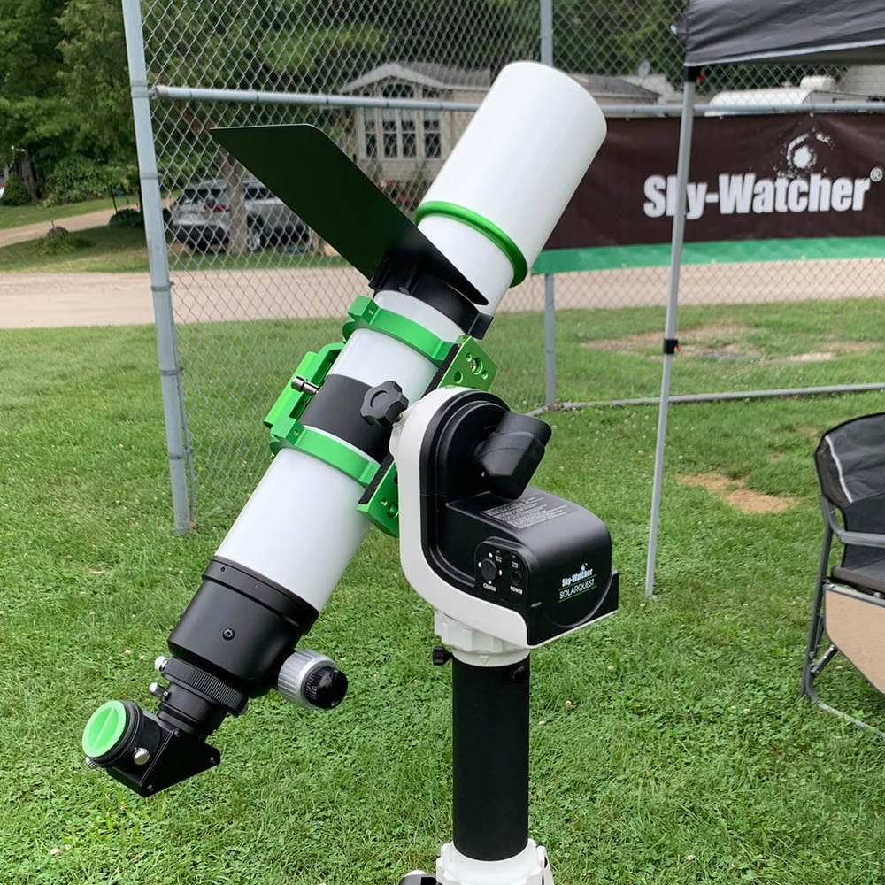 The Sky-Watcher Heliostar 76Ha Solar Telescope set up on the Sky-Watcher SolarQuest Mount