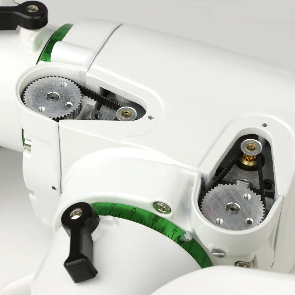 Close up of the mount body, with sections exposed to display the motors