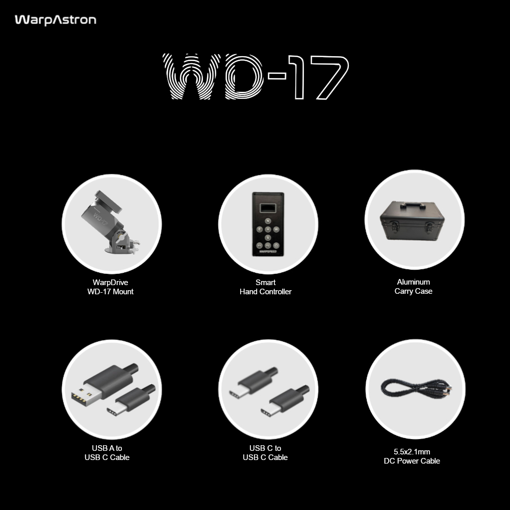 Image of the items included with the WD-17 mount