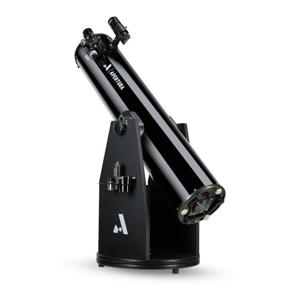 {{Apertura AD8 Dobsonian telescope - full shot of tube and rocker box }}