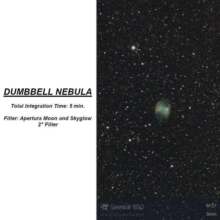 Dumbbell Nebula with Seestar and APT MSG2
