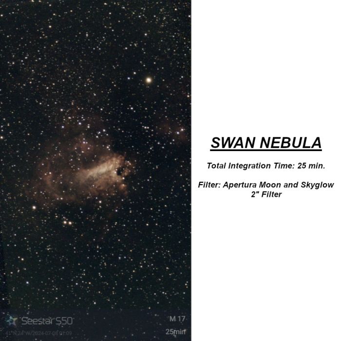 Swan Nebula with Seestar and APT MSG2