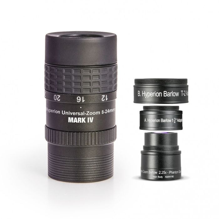 Baader Hyperion 8-24 Clickstop Zoom Eyepiece and 2.25X Hyperion Zoom Barlow Kit