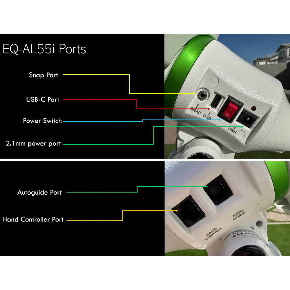 Sky-Watcher EQ-AL55i ports